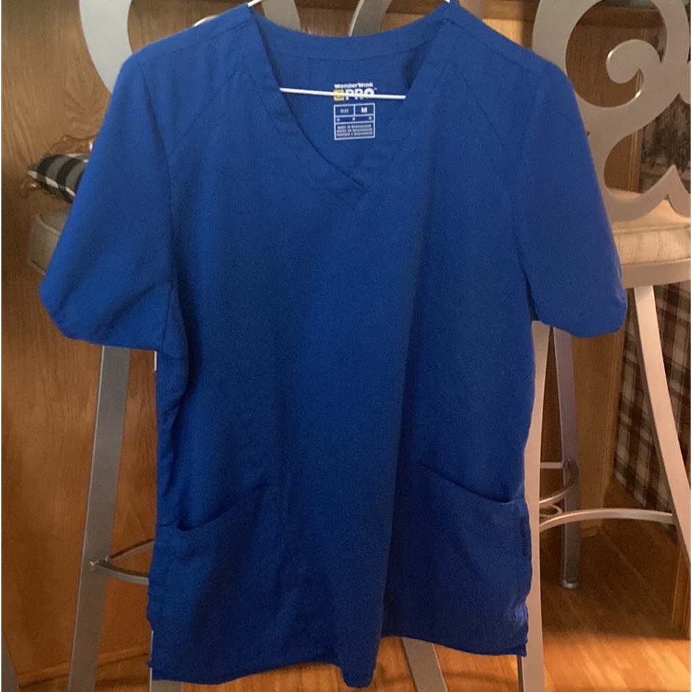 Royal blue healing hand scrubs